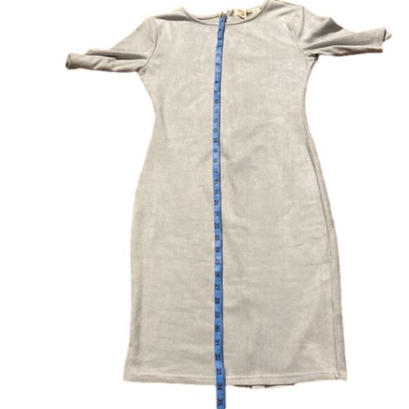 Lemon 🍋 Fashion Women’s Soft Grey Soft Short Sleeve Midi Dress (Size Medium)NWT - Picture 4 of 8